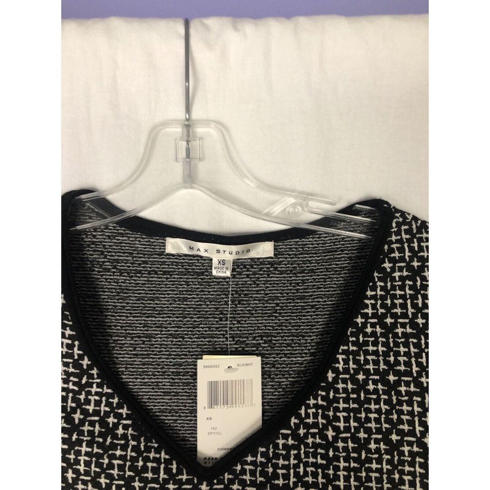 Max Studio Dress A Line Short Sleeve Lined Stretch Gray Dress Size Xs Geometric — image 3 of 6